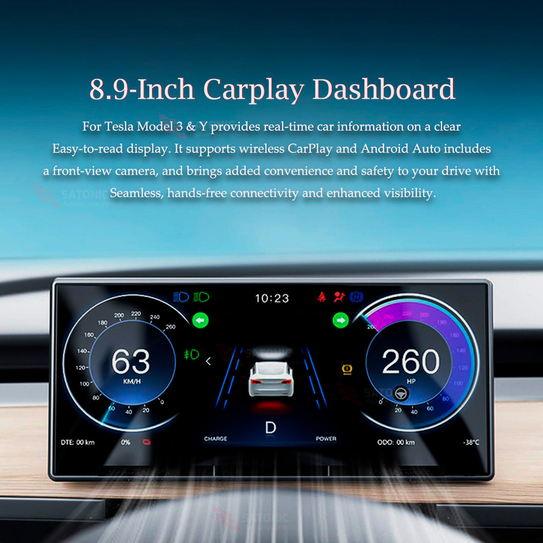 EANOP 8.9'' Multi-Function Dashboard Screen for Tesla Model 3 & Y – Includes Free Air Vent Upgrade