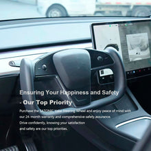 Load image into Gallery viewer, Model 3 &amp; Y Yoke Steering Wheel 370MM– Premium Nappa Leather (S/X Style)