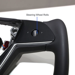 Model 3 & Y Yoke Steering Wheel 370MM– Premium Nappa Leather (S/X Style)