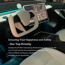 Load image into Gallery viewer, Model 3 &amp; Y Yoke Steering Wheel 370MM– Premium Nappa Leather (S/X Style)